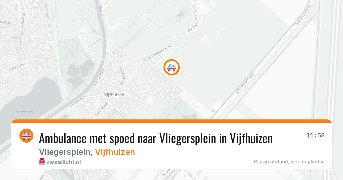 Ambulance met spoed naar Vliegersplein in Vijfhuizen — 28 mrt 2026