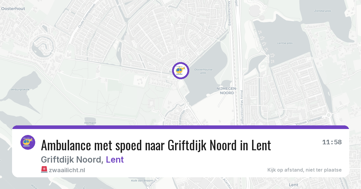 Ambulance met spoed naar Griftdijk Noord in Lent — 5 jul 2026