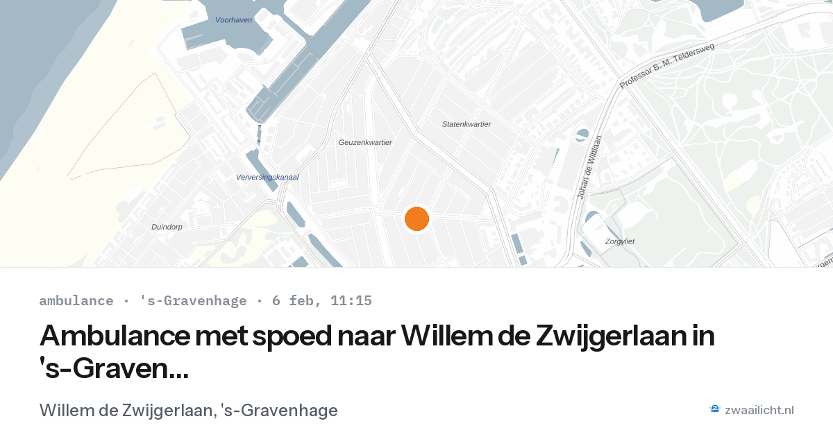 Ambulance met spoed naar Willem de Zwijgerlaan in 's-Gravenhage — 6 feb 2026