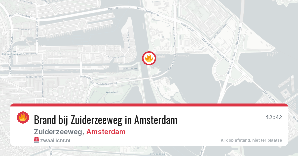 Brand bij Zuiderzeeweg in Amsterdam — 20 jun 2026