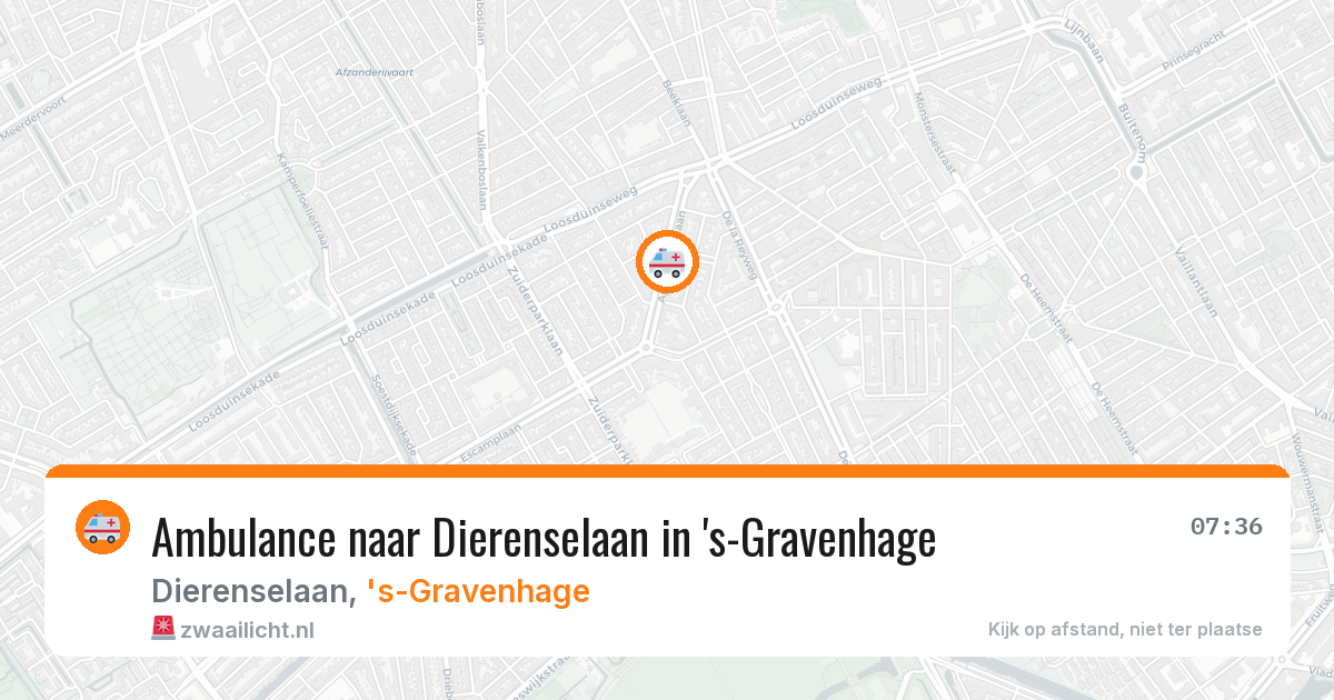 Ambulance naar Dierenselaan in 's-Gravenhage — 8 aug 2026