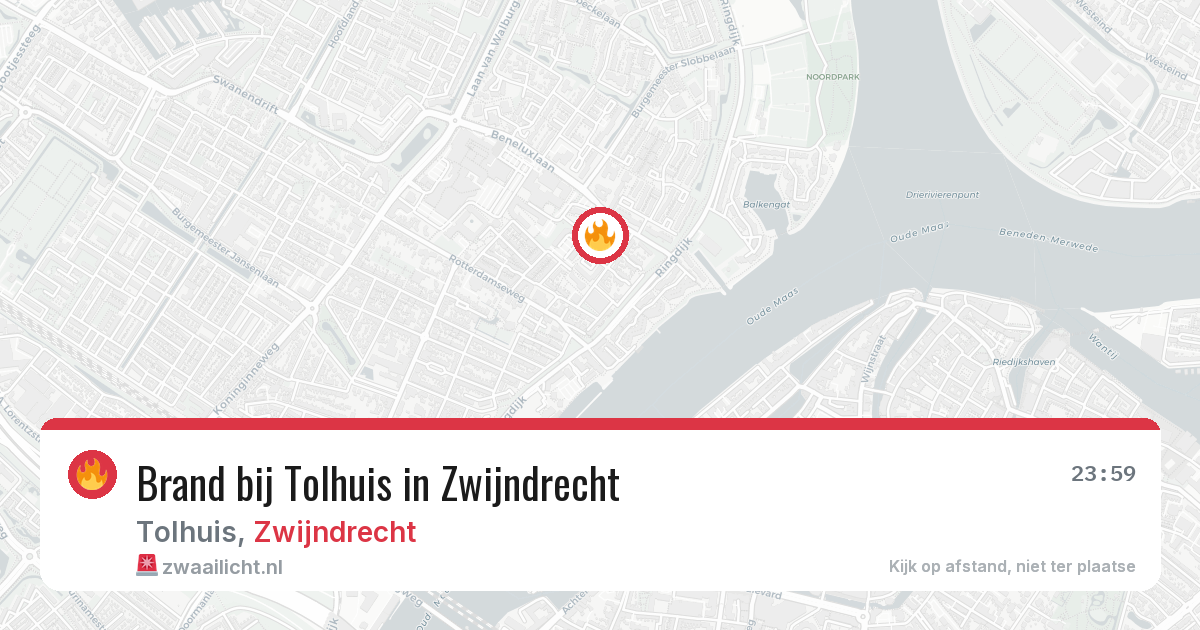 Brand bij Tolhuis in Zwijndrecht — 16 jun 2026