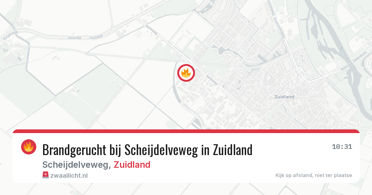 Brandgerucht bij Scheijdelveweg in Zuidland — 5 jun 2026