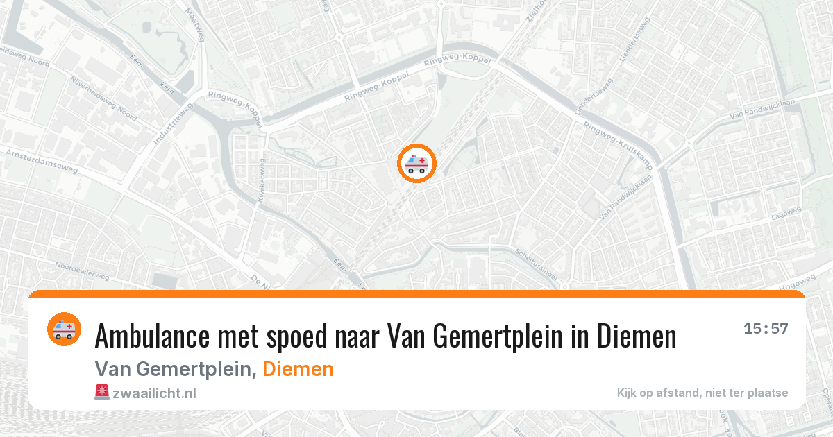 Ambulance met spoed naar Van Gemertplein in Diemen — 25 feb 2026