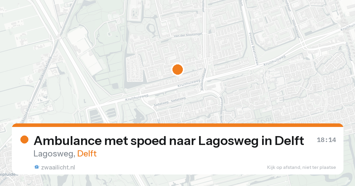 Ambulance met spoed naar Lagosweg in Delft — 15 aug 2026