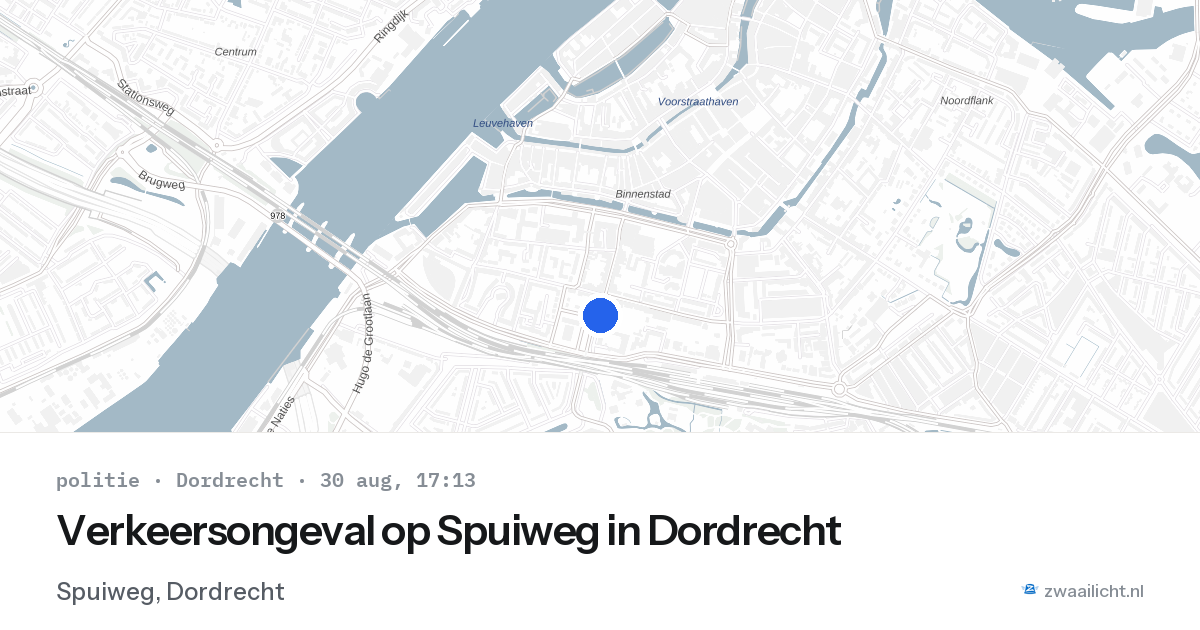 Verkeersongeval op Spuiweg in Dordrecht — 30 aug 2026