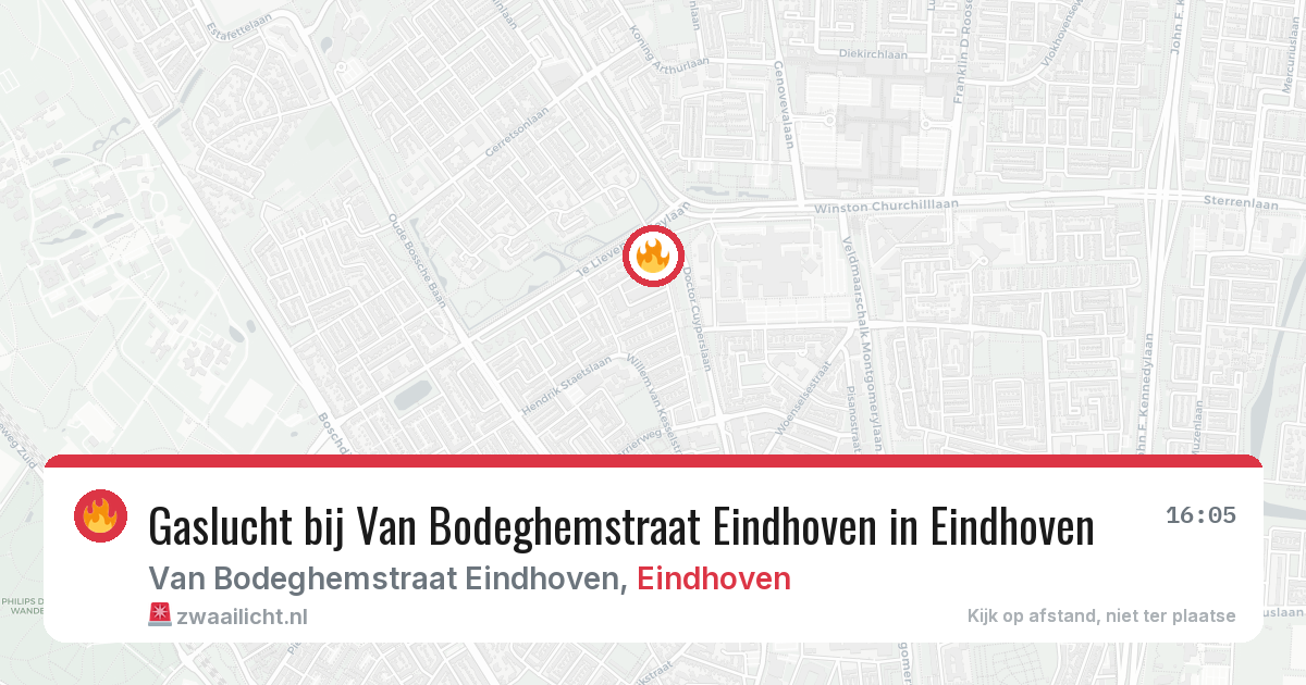 Gaslucht bij Van Bodeghemstraat Eindhoven in Eindhoven — 8 mei 2026