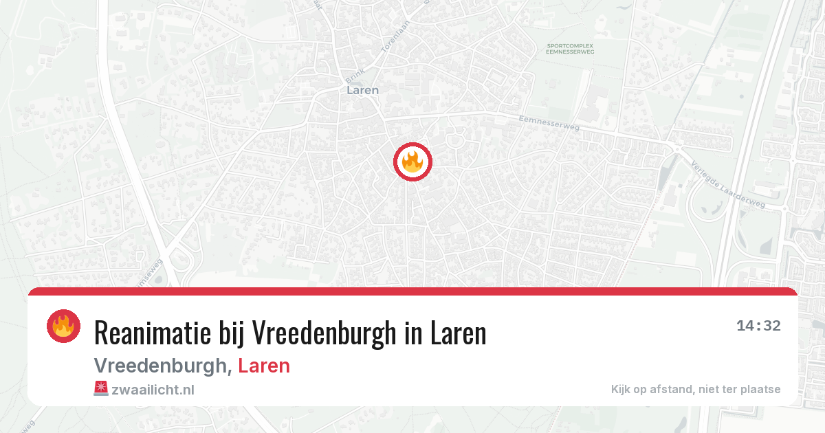Reanimatie bij Vreedenburgh in Laren — 10 mrt 2026