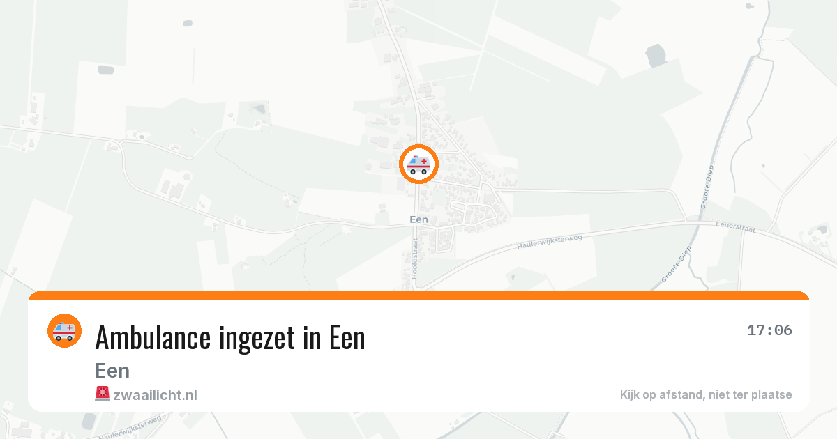 Ambulance ingezet in Een — 18 mrt 2026 | 🚨 Zwaailicht.nl