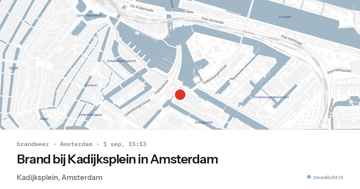 Brand bij Kadijksplein in Amsterdam — 1 sep 2026