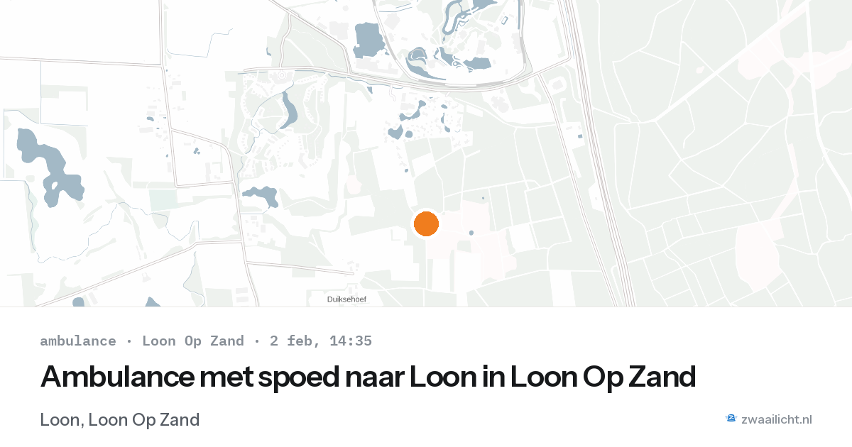 Ambulance met spoed naar Loon in Loon Op Zand — 2 feb 2026
