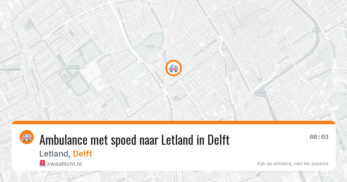 Ambulance met spoed naar Letland in Delft — 4 aug 2026