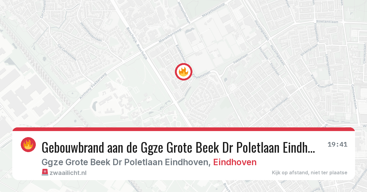 Gebouwbrand aan de Ggze Grote Beek Dr Poletlaan Eindhoven in Eindhoven — 25 apr 2026