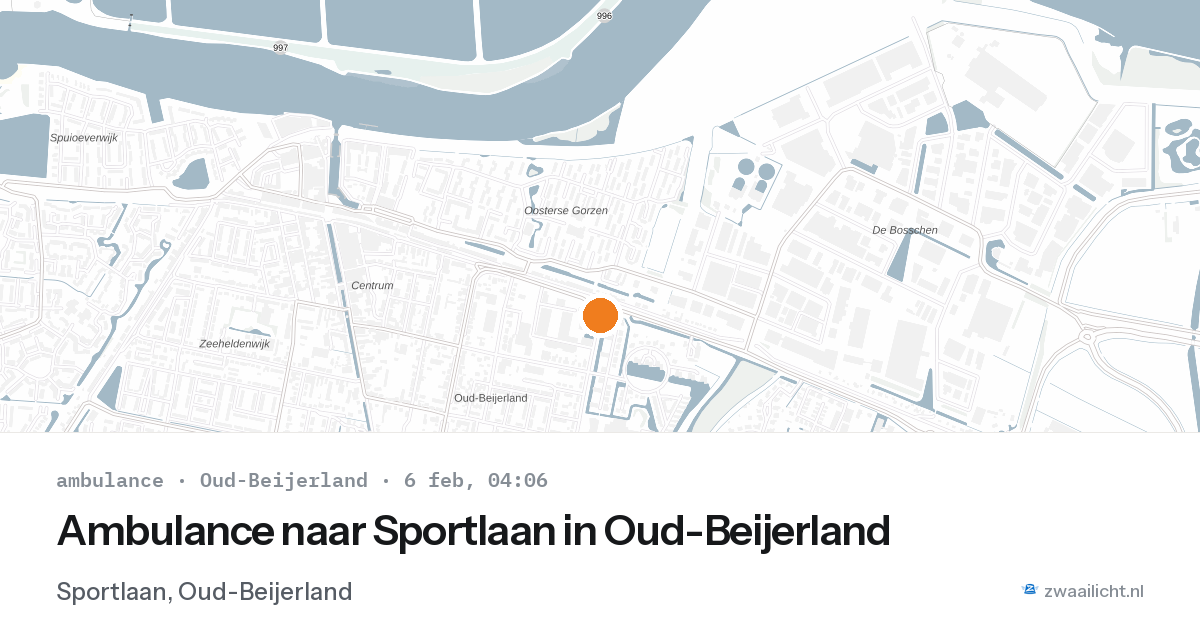 Ambulance naar Sportlaan in Oud-Beijerland — 6 feb 2026