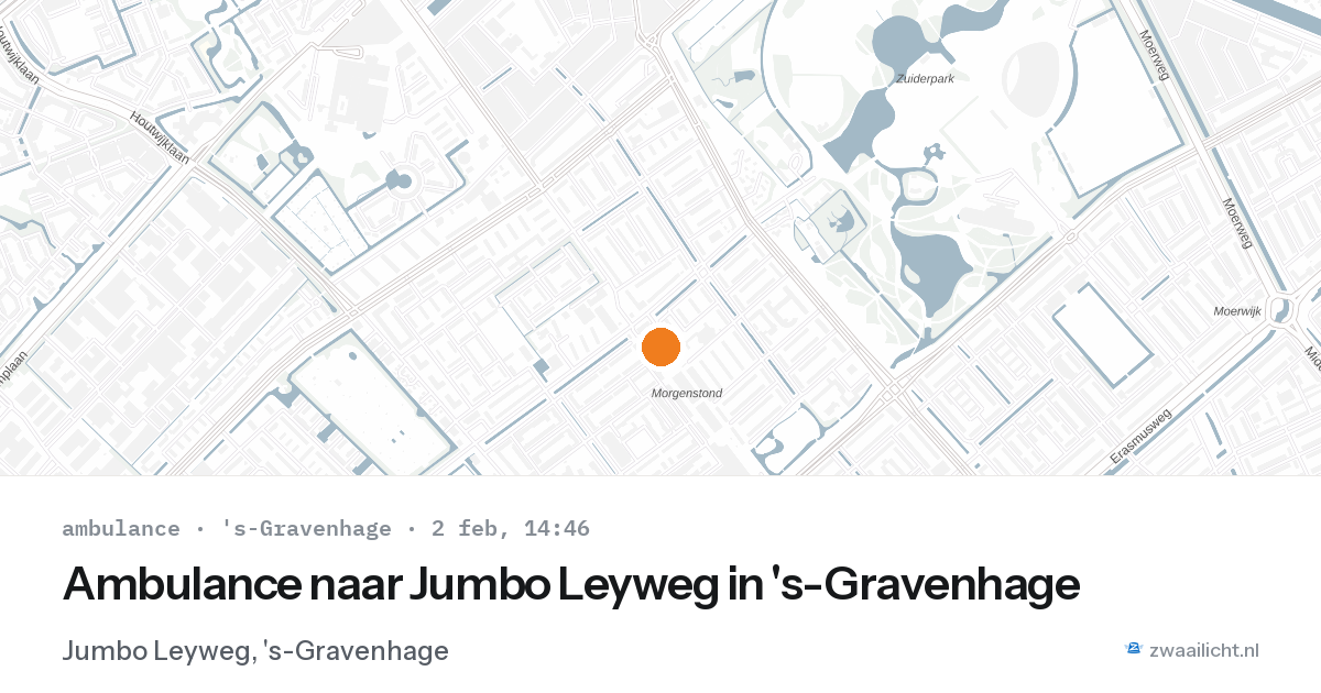 Ambulance naar Jumbo Leyweg in 's-Gravenhage — 2 feb 2026