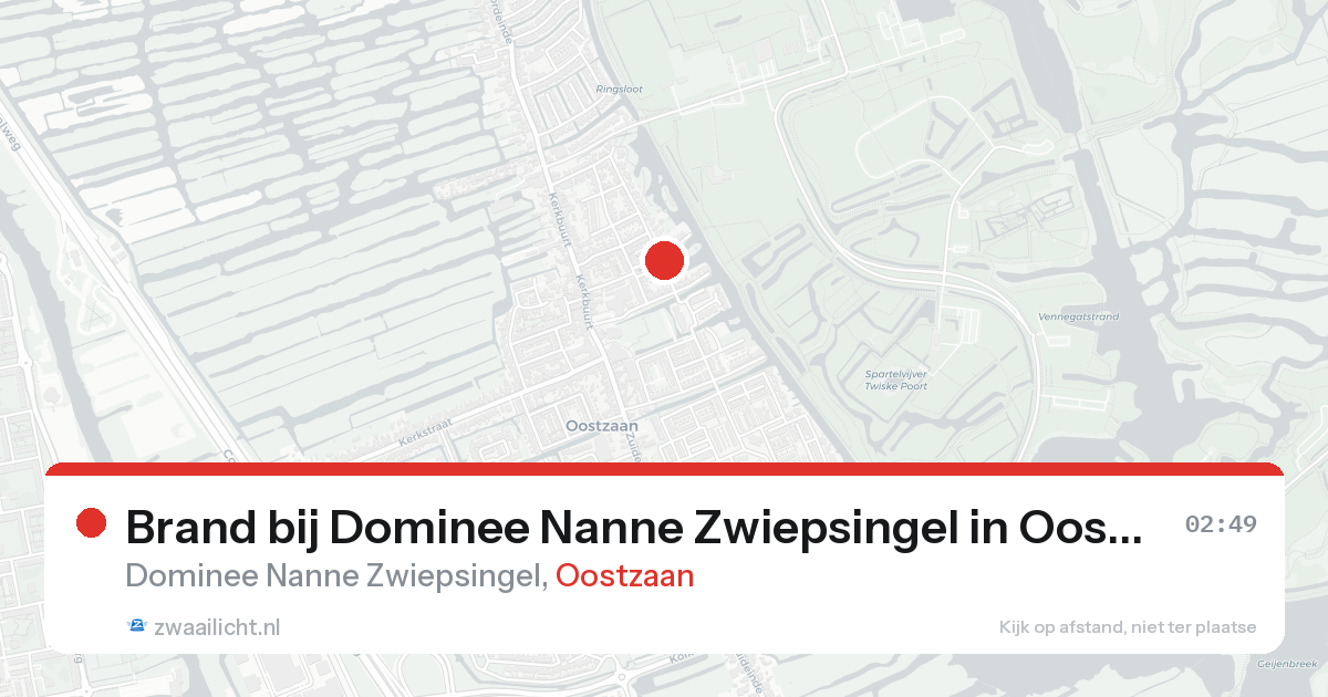 Brand bij Dominee Nanne Zwiepsingel in Oostzaan — 22 aug 2026