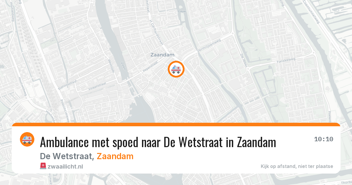 Ambulance met spoed naar De Wetstraat in Zaandam — 20 jan 2026