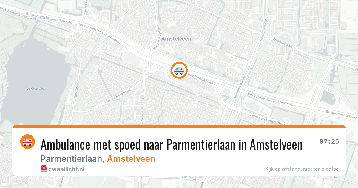 Ambulance met spoed naar Parmentierlaan in Amstelveen — 6 aug 2026