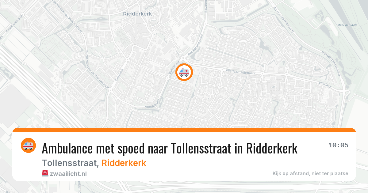 Ambulance met spoed naar Tollensstraat in Ridderkerk — 10 jun 2026
