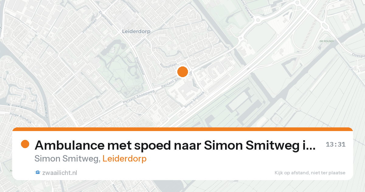 Ambulance met spoed naar Simon Smitweg in Leiderdorp — 24 aug 2026