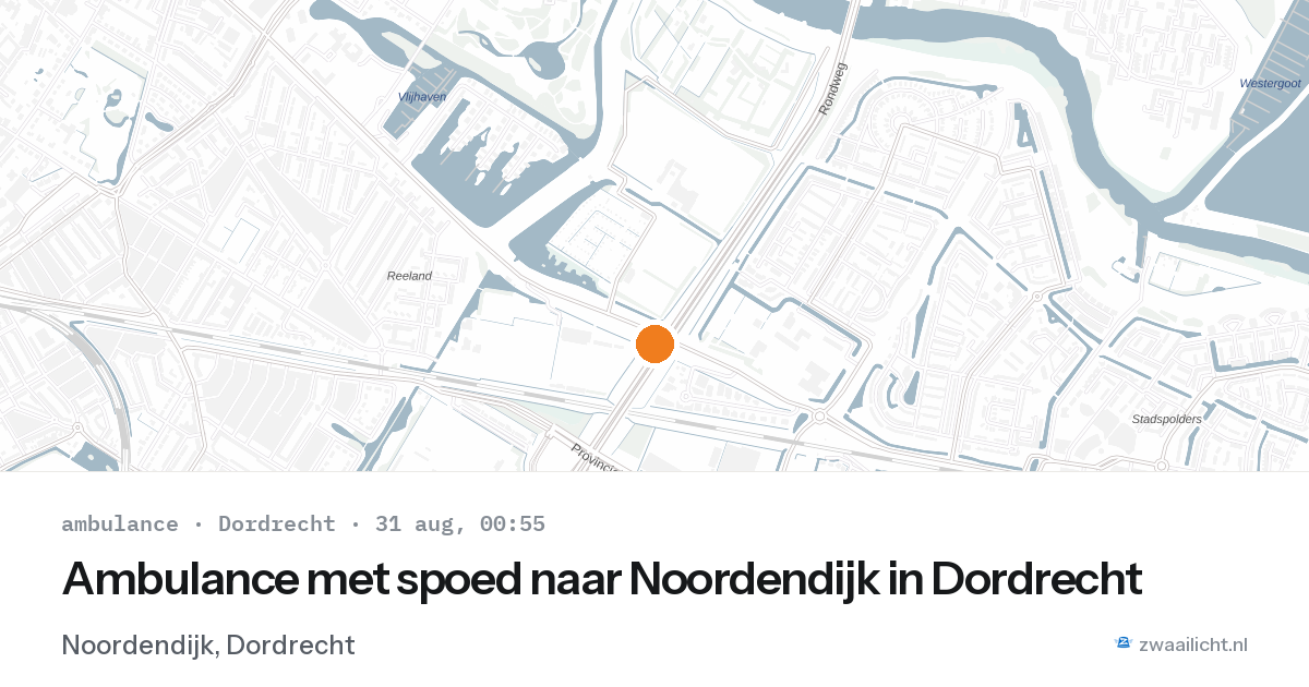 Ambulance met spoed naar Noordendijk in Dordrecht — 30 aug 2026