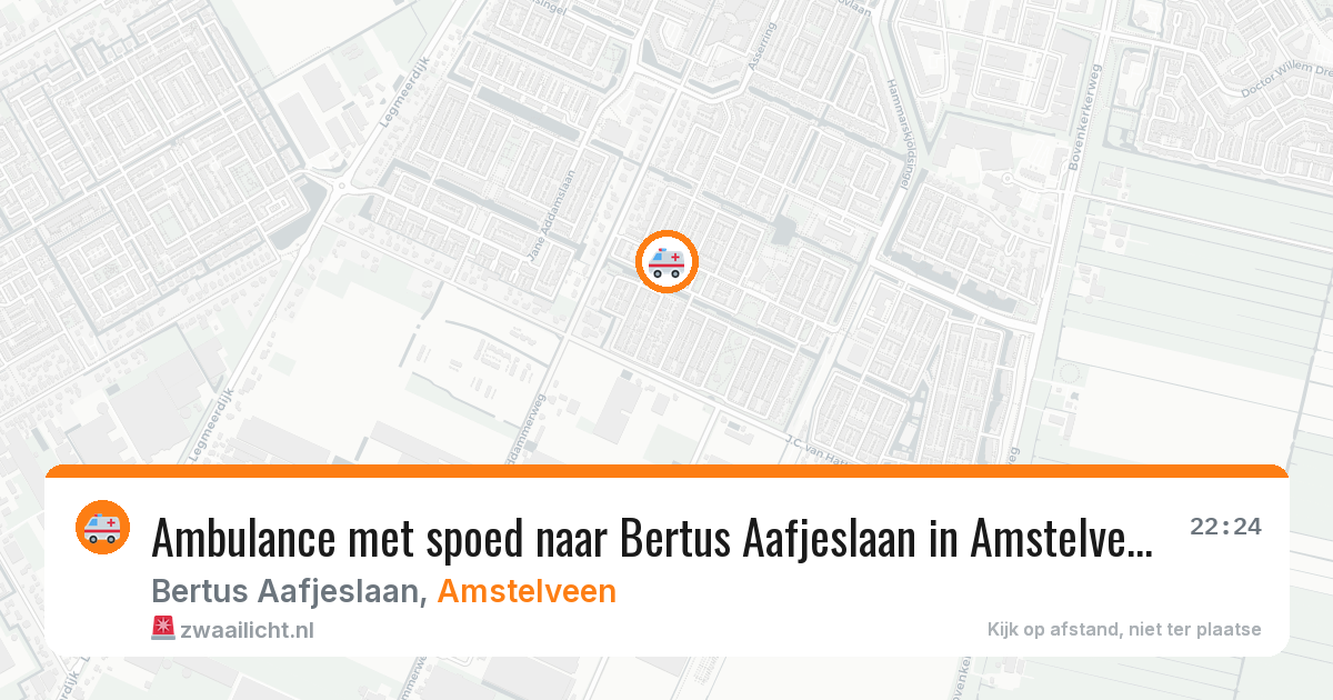 Ambulance met spoed naar Bertus Aafjeslaan in Amstelveen — 15 mei 2026