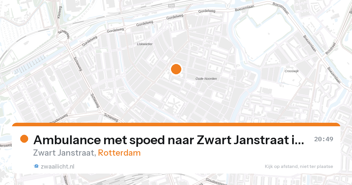 Ambulance met spoed naar Zwart Janstraat in Rotterdam — 28 aug 2026