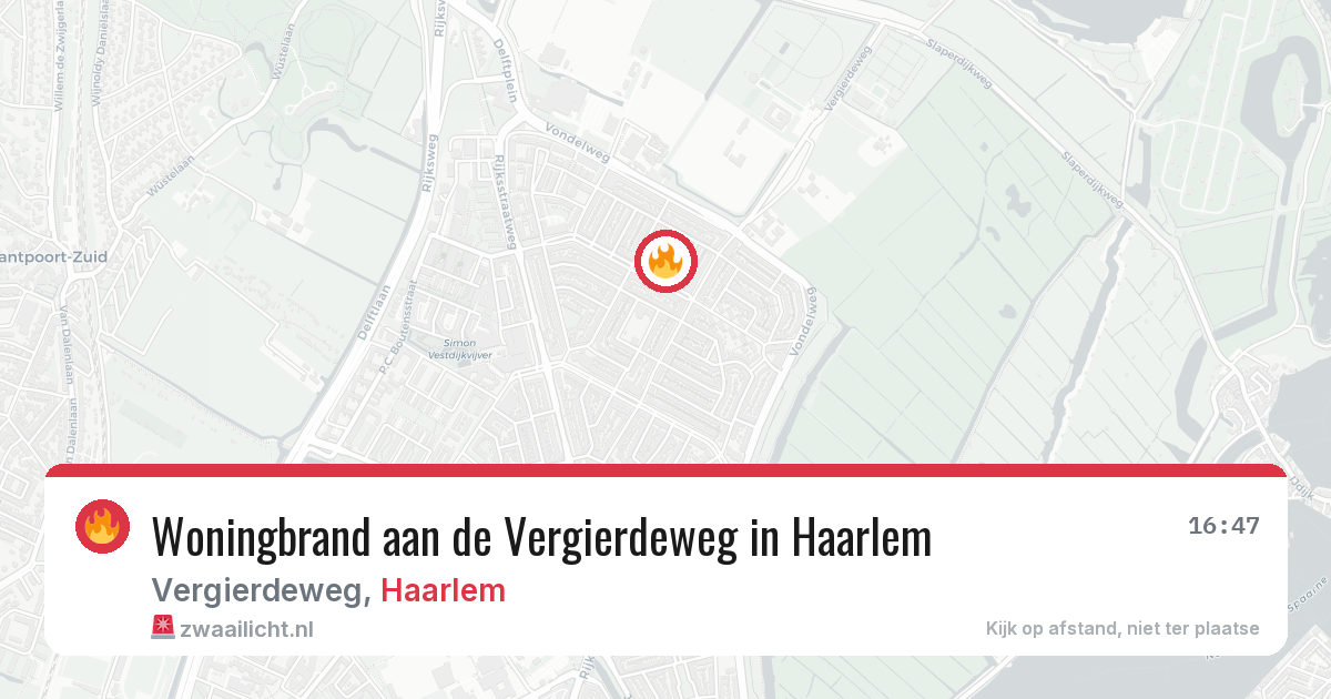 Woningbrand aan de Vergierdeweg in Haarlem — 7 mrt 2026