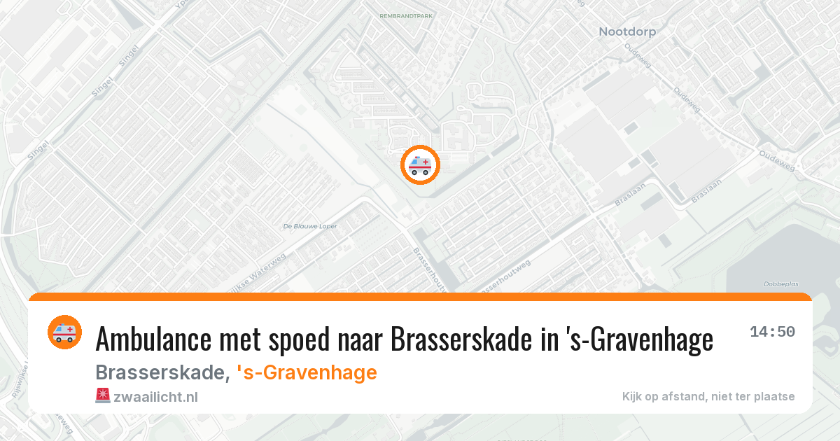 Ambulance met spoed naar Brasserskade in 's-Gravenhage — 12 mei 2026