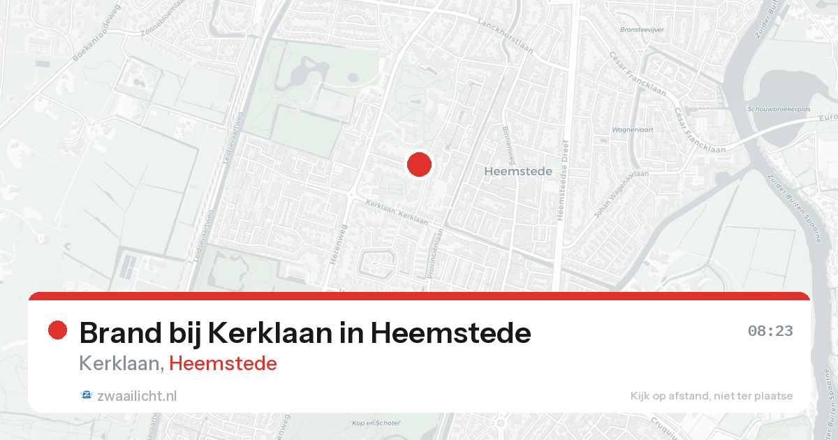Brand bij Kerklaan in Heemstede — 18 aug 2026