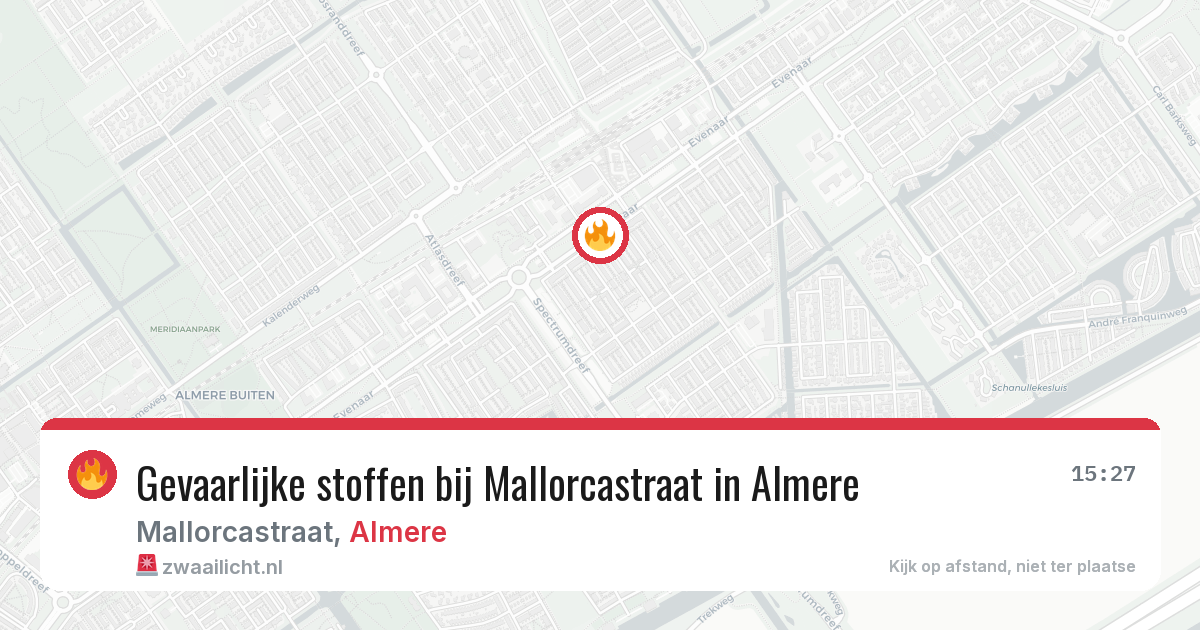 Gevaarlijke stoffen bij Mallorcastraat in Almere — 4 jul 2026