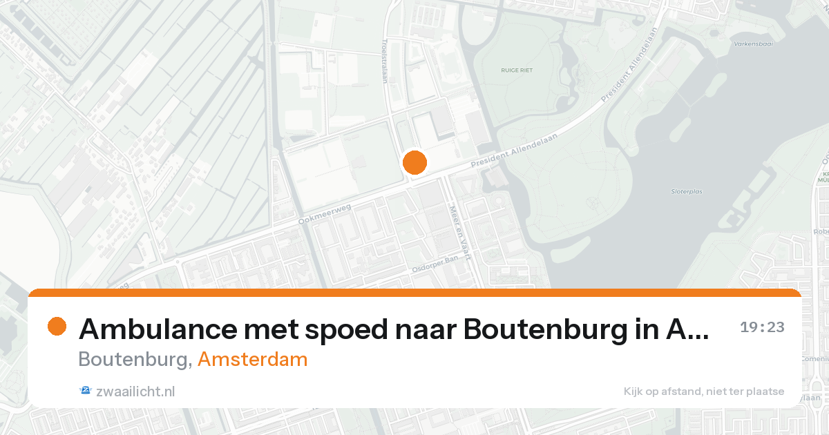 Ambulance met spoed naar Boutenburg in Amsterdam — 23 aug 2026