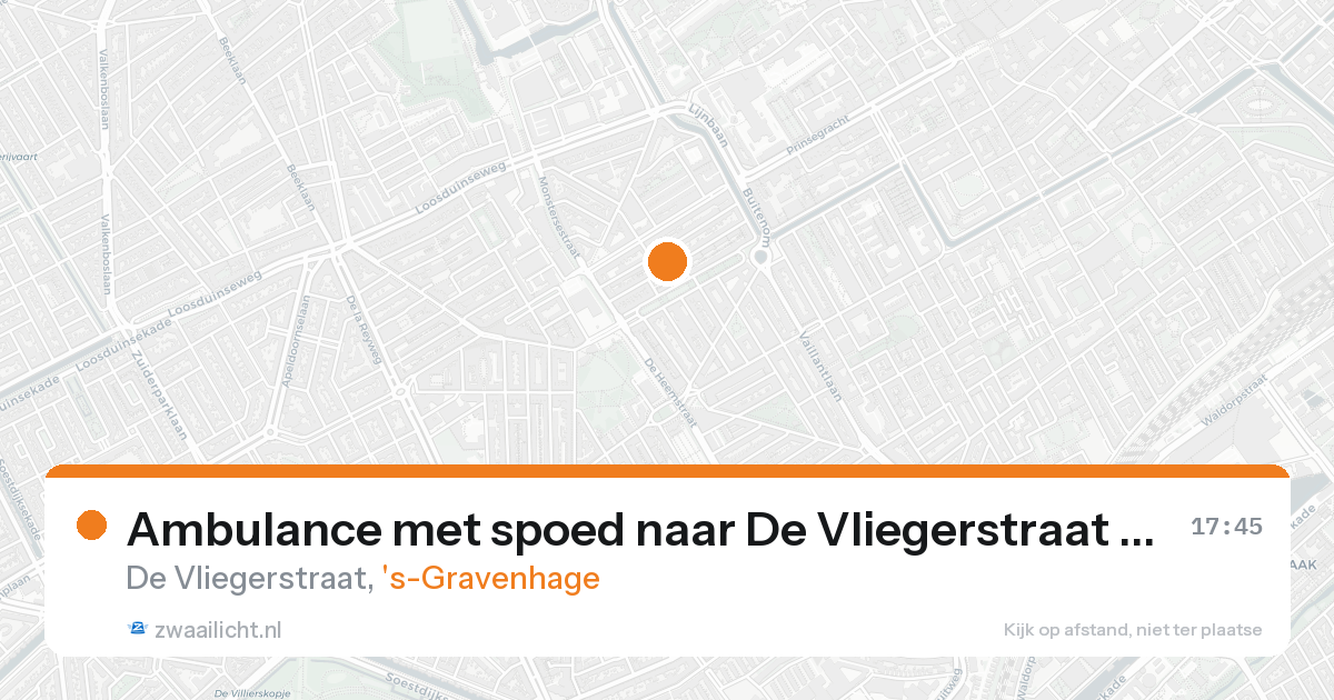 Ambulance met spoed naar De Vliegerstraat in 's-Gravenhage — 16 aug 2026