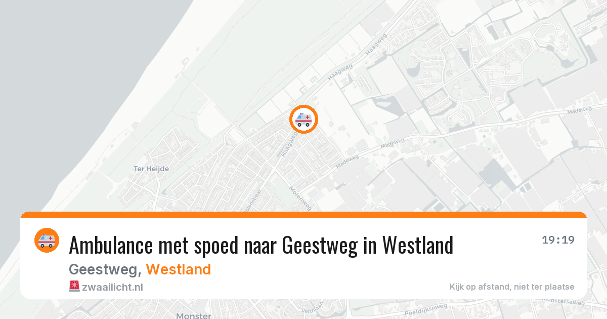 Ambulance met spoed naar Geestweg in Westland — 10 aug 2026