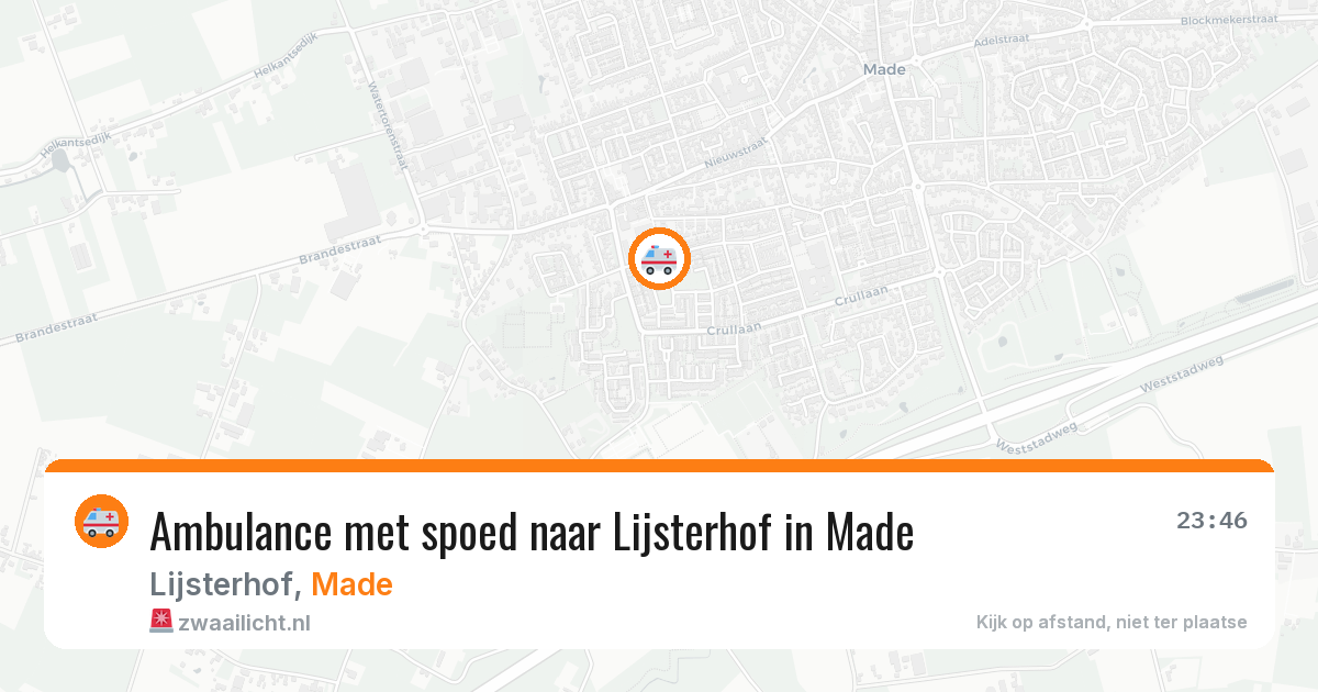 Ambulance met spoed naar Lijsterhof in Made — 8 mei 2026