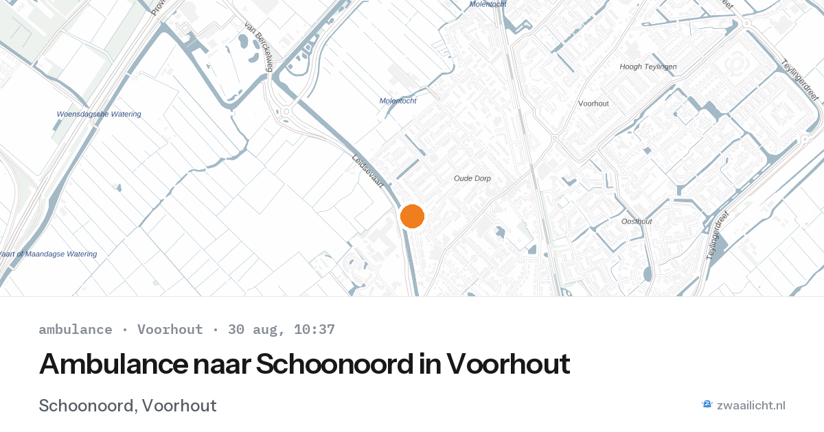 Ambulance naar Schoonoord in Voorhout — 30 aug 2026
