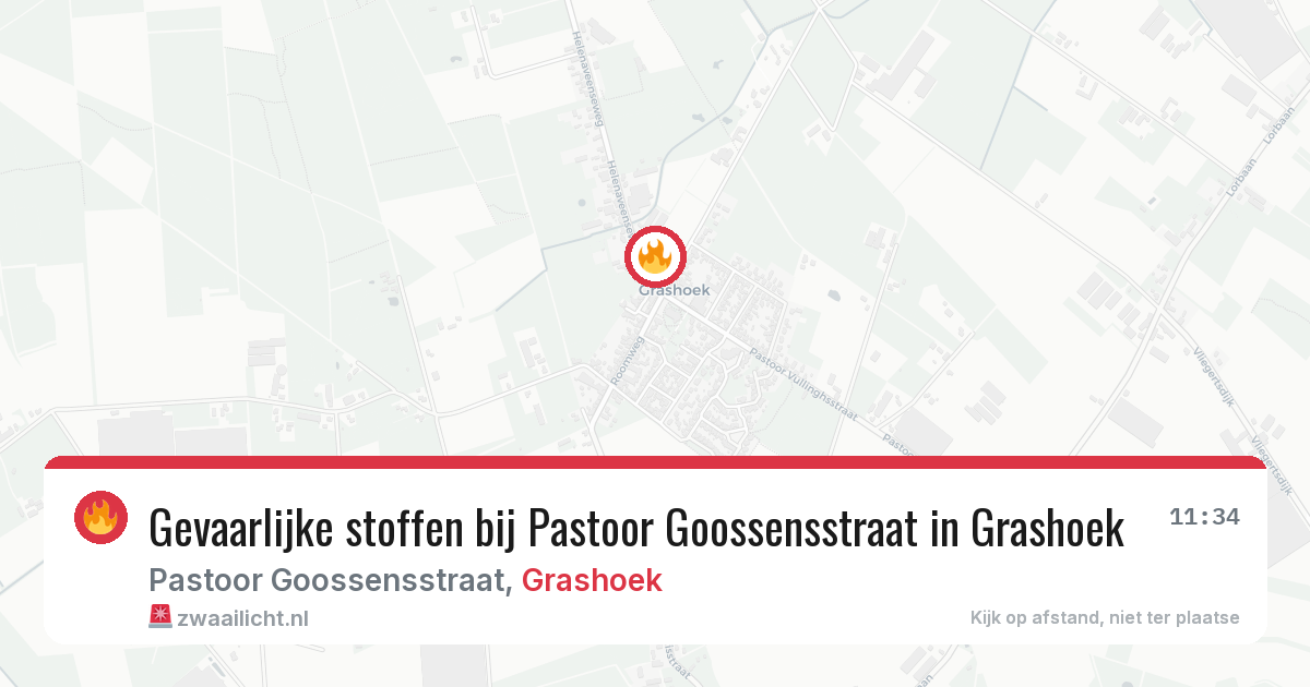 Gevaarlijke stoffen bij Pastoor Goossensstraat in Grashoek — 15 apr 2026