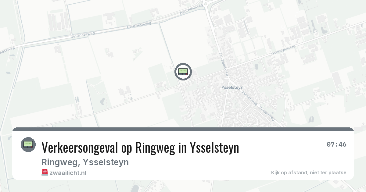 Verkeersongeval op Ringweg in Ysselsteyn — 7 aug 2026