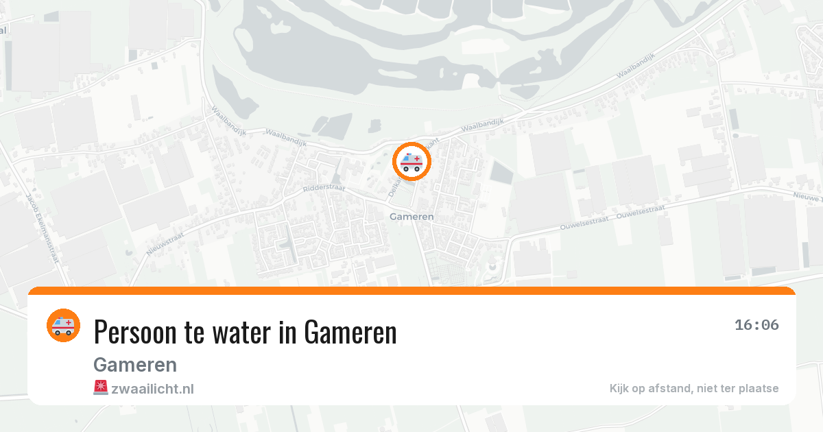 Persoon te water in Gameren — 26 mei 2026