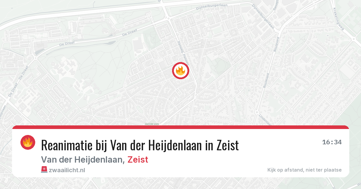 Reanimatie bij Van der Heijdenlaan in Zeist — 6 jul 2026