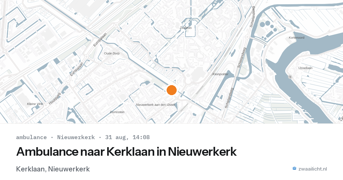 Ambulance naar Kerklaan in Nieuwerkerk — 31 aug 2026