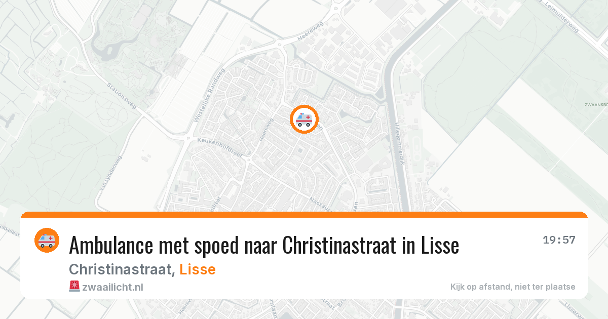 Ambulance met spoed naar Christinastraat in Lisse — 29 jun 2026