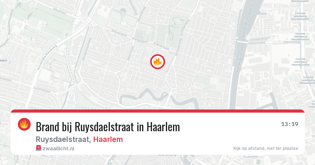 Brand bij Ruysdaelstraat in Haarlem — 22 apr 2026