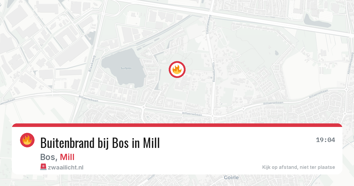 Buitenbrand bij Bos in Mill — 27 apr 2026