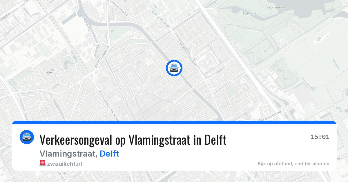Verkeersongeval op Vlamingstraat in Delft — 9 jun 2026
