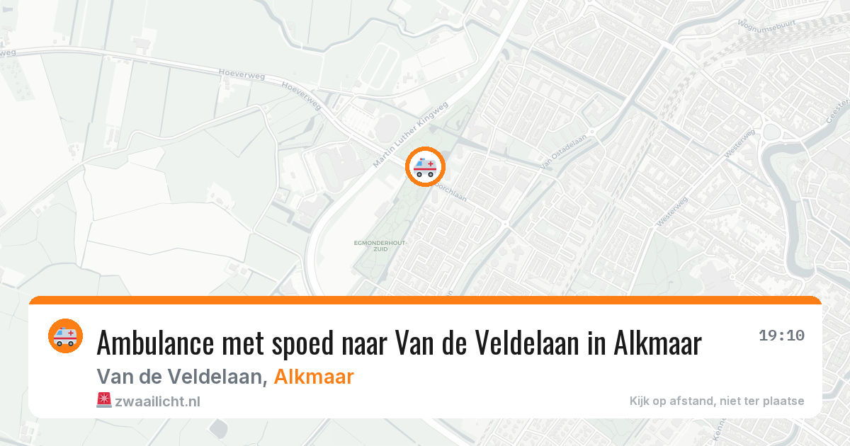 Ambulance met spoed naar Van de Veldelaan in Alkmaar — 9 mei 2026