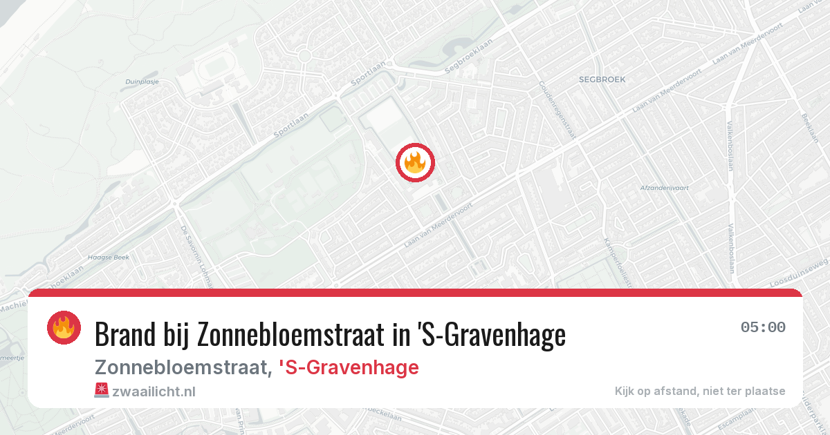 Brand bij Zonnebloemstraat in 'S-Gravenhage — 12 jun 2026