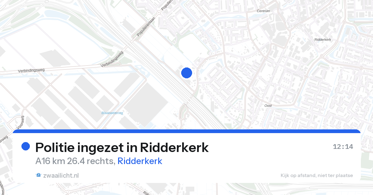 Politie ingezet in Ridderkerk — 28 aug 2026 | 🚨 Zwaailicht.nl