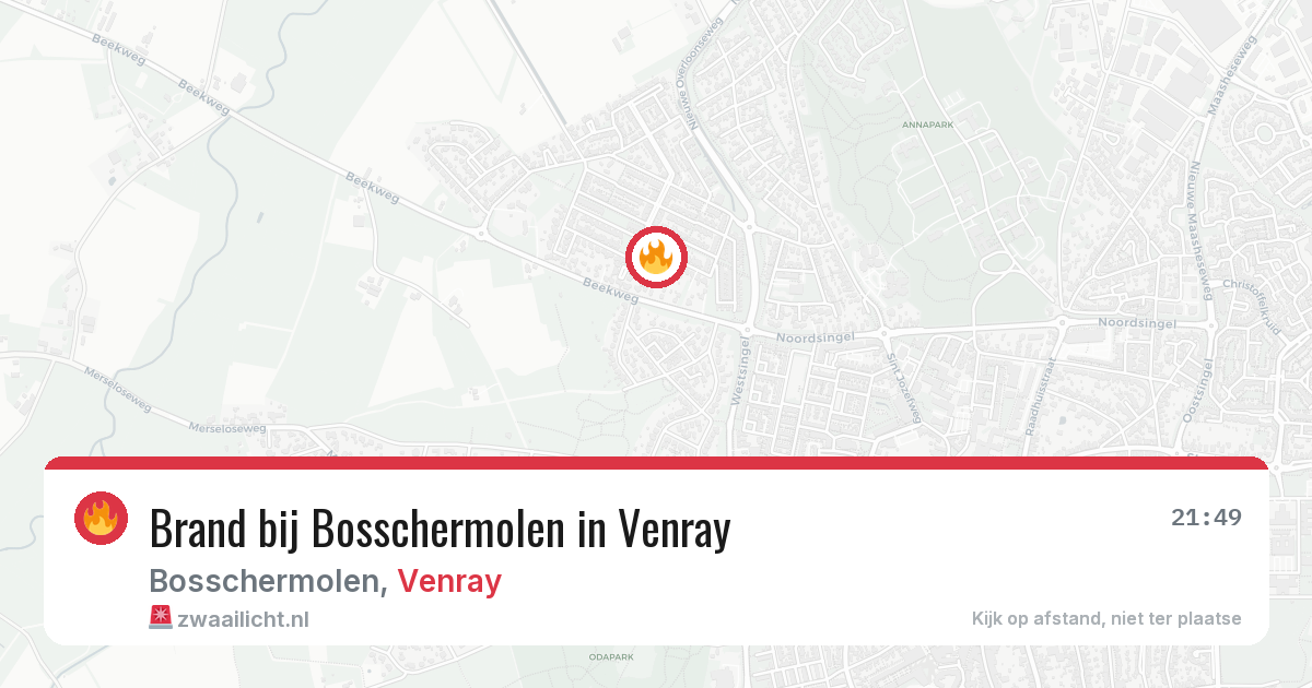 Brand bij Bosschermolen in Venray — 5 apr 2026