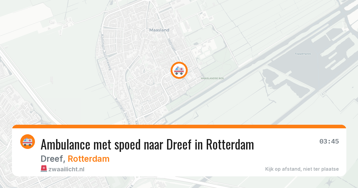 Ambulance met spoed naar Dreef in Rotterdam — 11 aug 2026